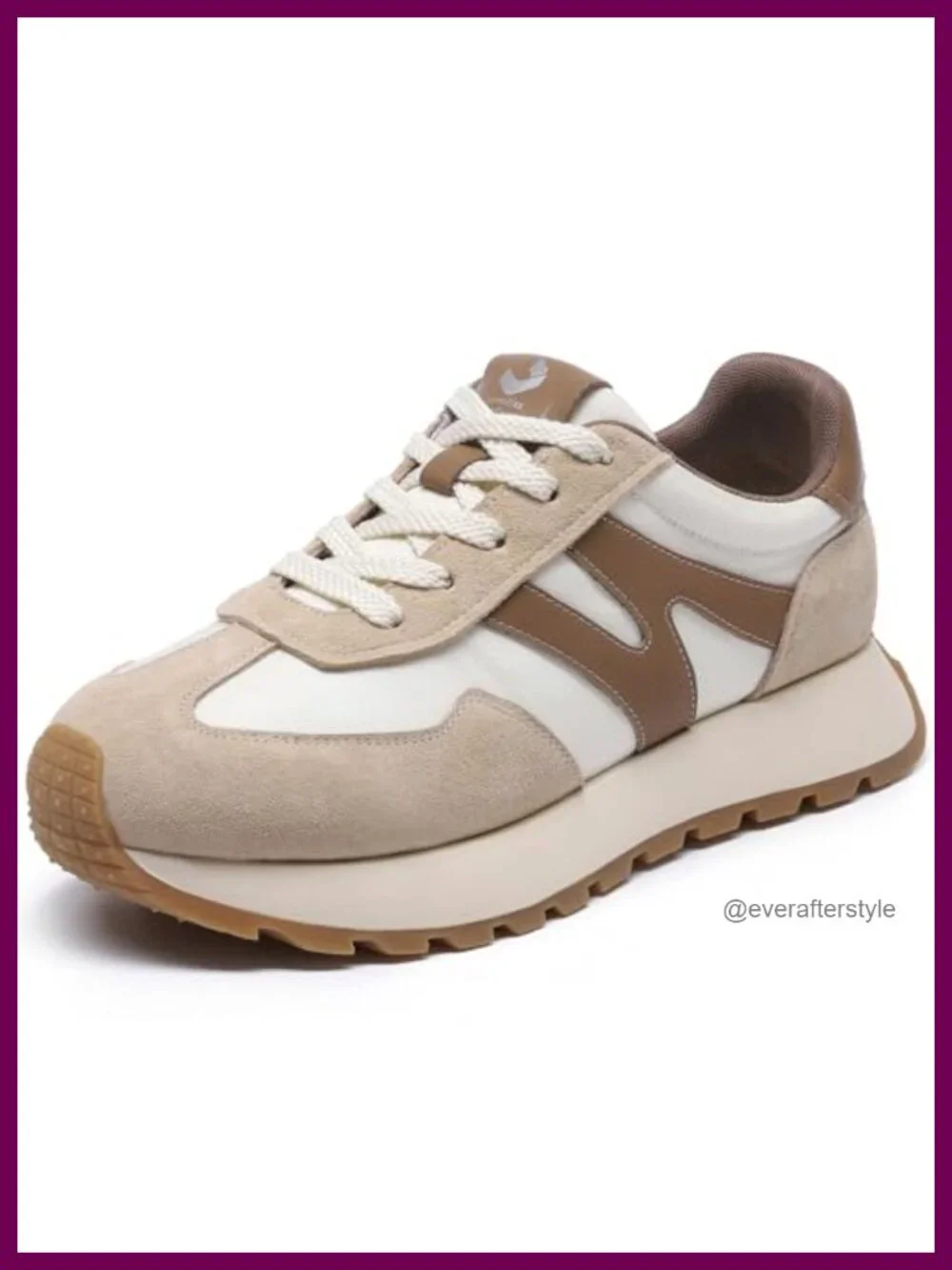 Fashion Platform Sneakers for Women - Breathable Lace-Up Walking Shoes